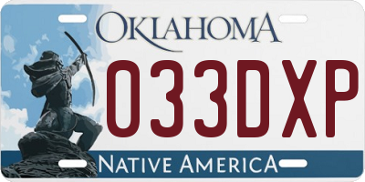 OK license plate 033DXP