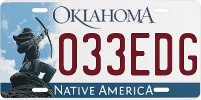 OK license plate 033EDG