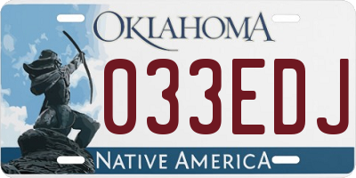 OK license plate 033EDJ