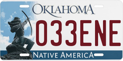 OK license plate 033ENE