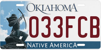 OK license plate 033FCB