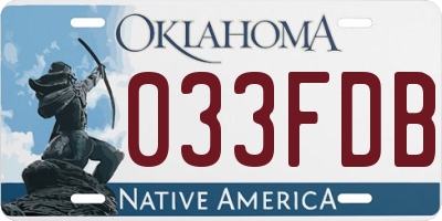 OK license plate 033FDB