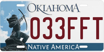 OK license plate 033FFT