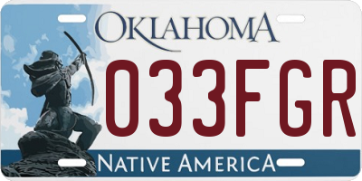 OK license plate 033FGR