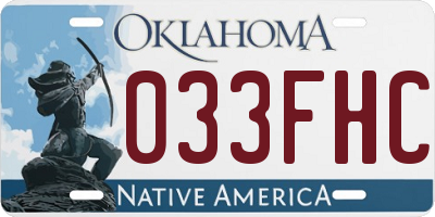 OK license plate 033FHC
