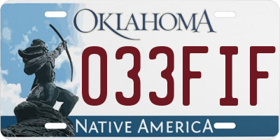 OK license plate 033FIF