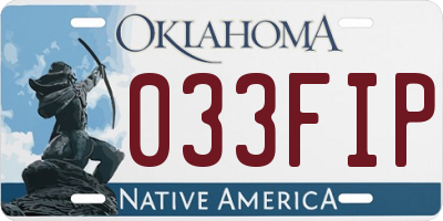 OK license plate 033FIP