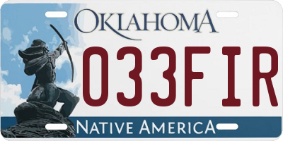 OK license plate 033FIR