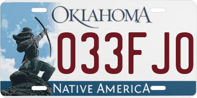 OK license plate 033FJO