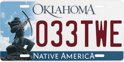 OK license plate 033TWE