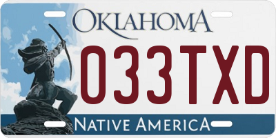 OK license plate 033TXD