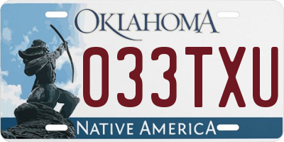 OK license plate 033TXU