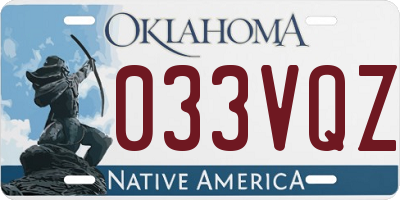 OK license plate 033VQZ