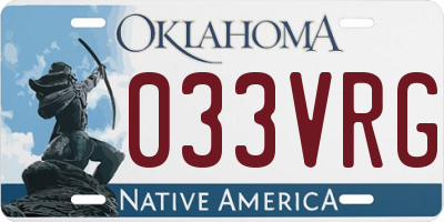 OK license plate 033VRG