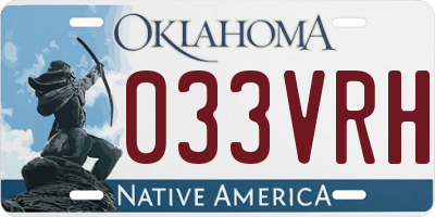 OK license plate 033VRH
