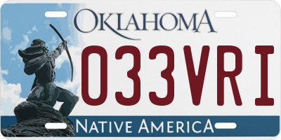 OK license plate 033VRI