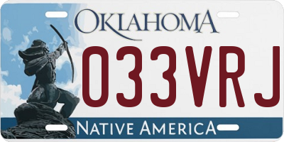 OK license plate 033VRJ