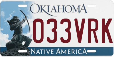 OK license plate 033VRK