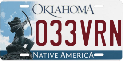 OK license plate 033VRN