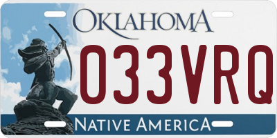 OK license plate 033VRQ