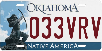 OK license plate 033VRV