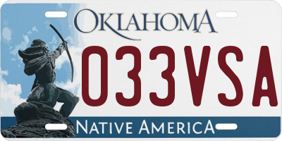 OK license plate 033VSA