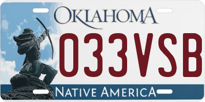 OK license plate 033VSB