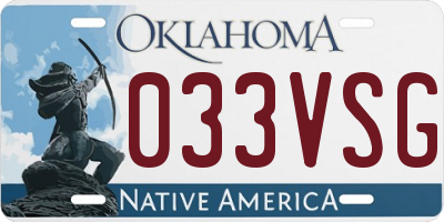 OK license plate 033VSG