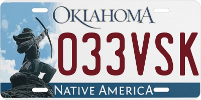 OK license plate 033VSK