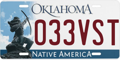 OK license plate 033VST