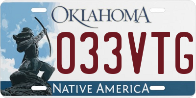 OK license plate 033VTG