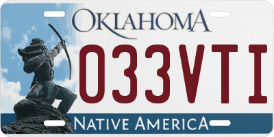 OK license plate 033VTI