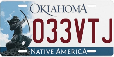 OK license plate 033VTJ