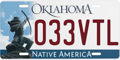 OK license plate 033VTL