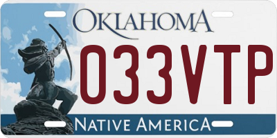 OK license plate 033VTP