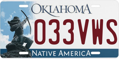 OK license plate 033VWS
