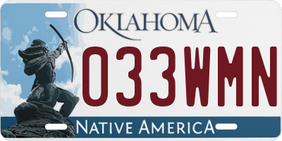 OK license plate 033WMN