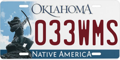 OK license plate 033WMS