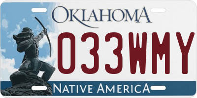 OK license plate 033WMY