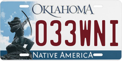 OK license plate 033WNI