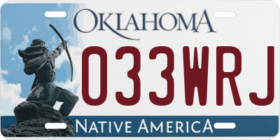OK license plate 033WRJ