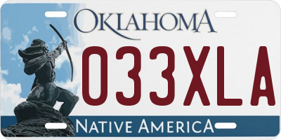 OK license plate 033XLA