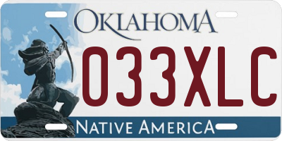 OK license plate 033XLC