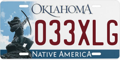 OK license plate 033XLG