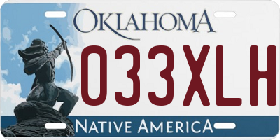 OK license plate 033XLH