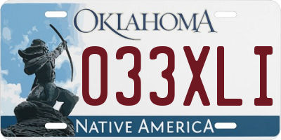 OK license plate 033XLI