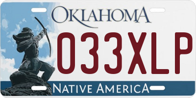 OK license plate 033XLP