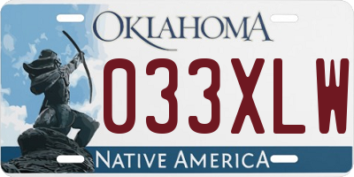OK license plate 033XLW
