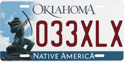 OK license plate 033XLX