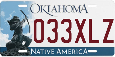 OK license plate 033XLZ